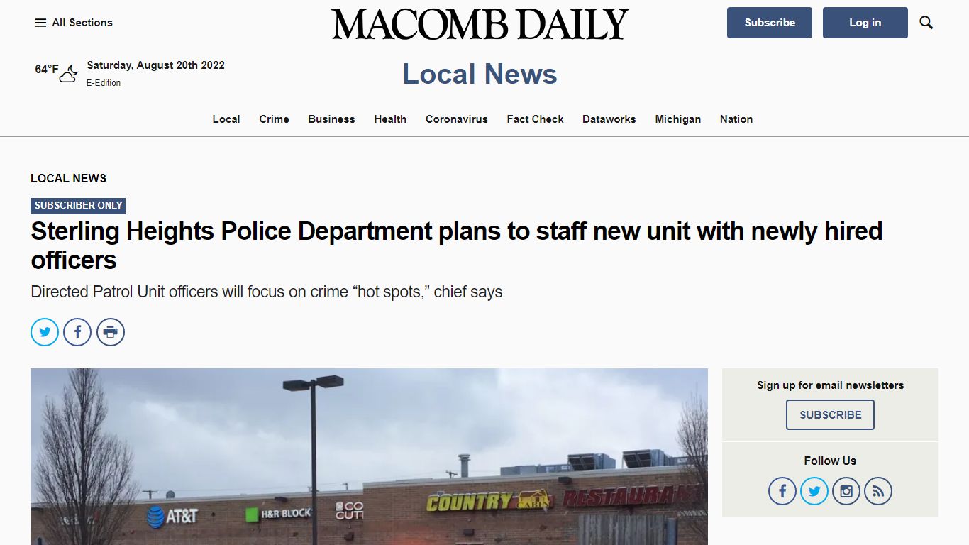 Sterling Heights Police Department plans to staff new unit with newly ...