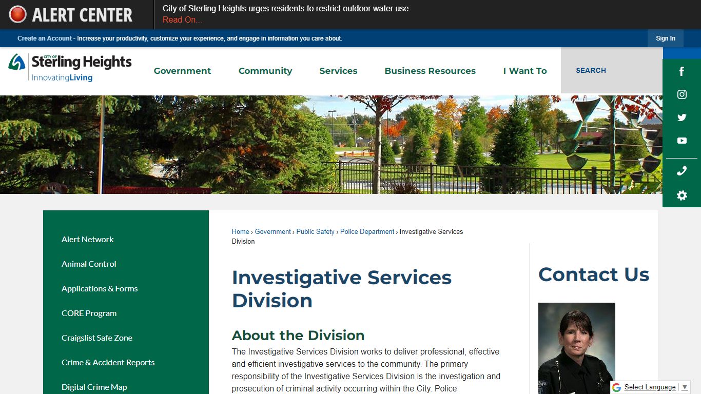 Investigative Services Division | Sterling Heights, MI - Official Website