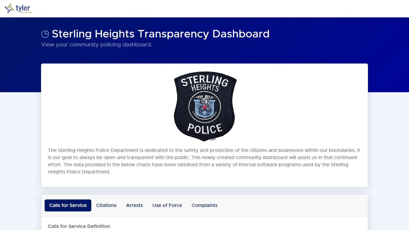 Sterling Heights Transparency Dashboard